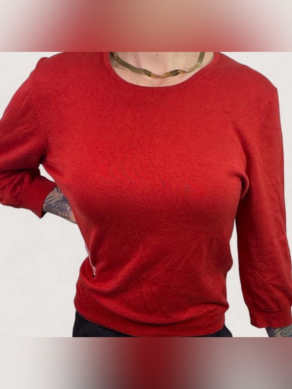 Banana Republic Silk Women's Long Sleeve Crewneck Top Pearl Buttons XL